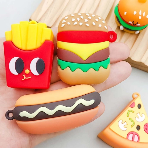 Simulatie Fastfood Burger Frietjes Pizza Hotdog Hangers Hars Plastic DIY Sieradenaccessoires Cartoon Eten Charms Voor Armband Ketting