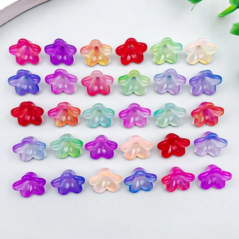 Acrylic Lily Of The Valley Flower Pendants Mixed Colors Matte Resin Flower Beads For DIY Jewelry Making Accessories Bulk Pack