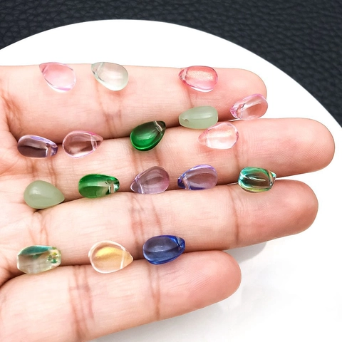 Colgantes de Gota de Vidrio Transparentes para Creación de Joyas DIY Amuletos de Vidrio de Lámpara Coloridos para Pulseras Collares Colores Mixtos