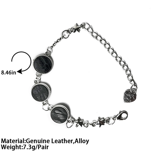 Vintage Bohemian Animal Print Leather Alloy Bracelet For Women Star Heart Charms Leopard Cow Zebra Snake Printed Jewelry