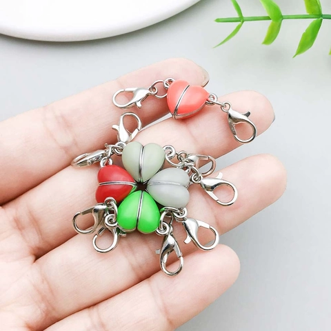 Chiusure a Moschettone Magnetiche a Cuore Luminoso Connettori in Lega di Zinco per Collana Braccialetto Fai Da Te Gioielli