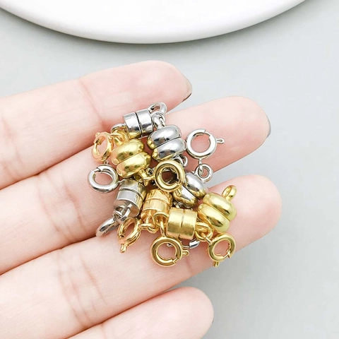 Chiusura Magnetica in Lega di Zinco Cilindro Zucca Connettore per Collana Bracciale Oro Argento Gioielli Fai Da Te