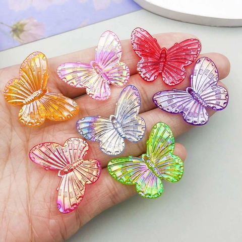 Irisierende Acryl Schmetterling Anhänger Für DIY Schmuckherstellung Bunte Tier Anhänger Für Halsketten Armbänder Täglich Mode Accessoires Damen Mädchen