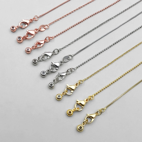 Adjustable DIY Necklace Chain Universal Zinc Alloy Box Cable Bead Chain With Needle Pin For Jewelry Making Finding