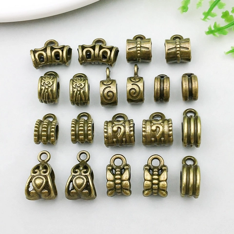 Vintage Antique Bronze Zinc Alloy Bail Beads Pendant Connectors For DIY Bracelet Necklace Jewelry Making Finding Accessories