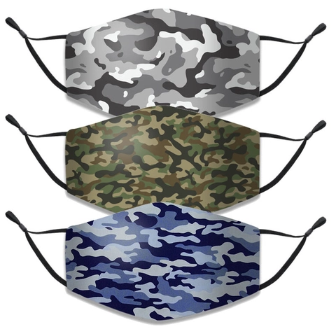 Adjustable Triple Layer Cotton Mask For Adults Camouflage Cow Print Leopard Pattern Breathable Washable Outdoor Dustproof Face Mask