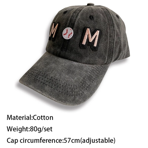 Gorra de Béisbol de Algodón Lavado Desgastado para Hombre Mujer Bordado Letra Mom Sombrero Vintage Ajustable Deportes