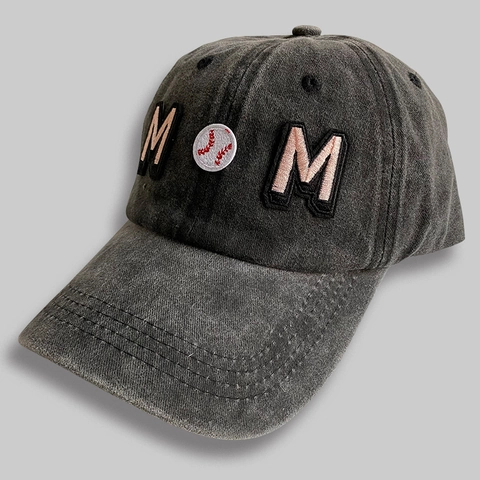 Gorra de Béisbol de Algodón Lavado Desgastado para Hombre Mujer Bordado Letra Mom Sombrero Vintage Ajustable Deportes