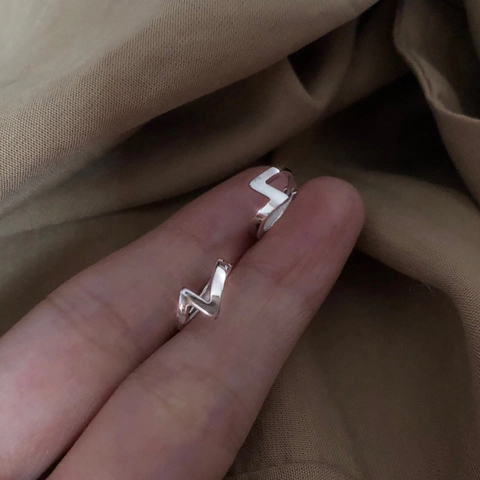 Boucles d'Oreilles Clous Éclair Géométrique Tige Argent Sterling 925 pour Hommes Femmes Minimaliste Forme Z Électroplaqué Bijoux de Mode