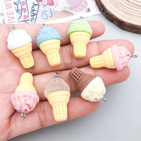 Pendentifs de Cône de Glace en Résine Colorée pour la Fabrication de Bijoux DIY Colliers Bracelets Artisanat Breloques Époxy