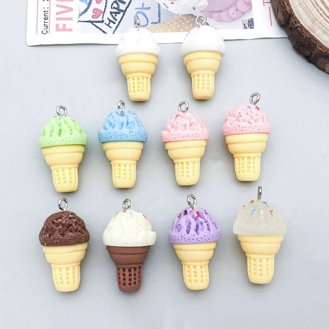 Pendentifs de Cône de Glace en Résine Colorée pour la Fabrication de Bijoux DIY Colliers Bracelets Artisanat Breloques Époxy