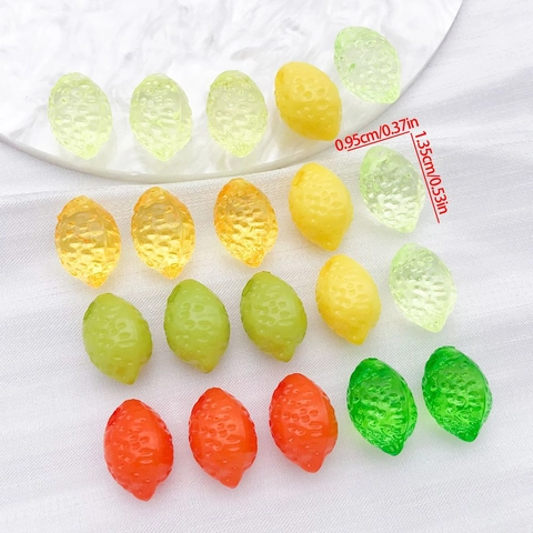 Perles de Fruit Citron en Acrylique Accessoires de Fabrication de Bijoux DIY Perles en Vrac Charmes Pour Bracelet Collier Pendentif Téléphone