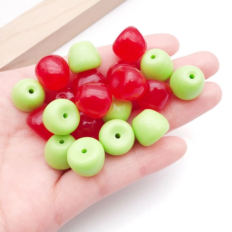 Perles Vrac de Fruit en Acrylique Breloques Trou Passant pour Bracelet Chaîne de Téléphone Porte-Clés Accessoires de Fabrication de Bijoux DIY