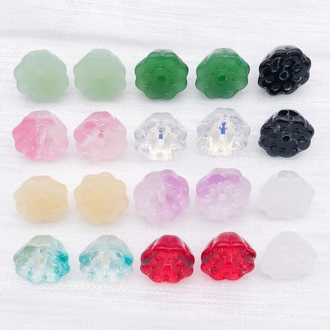 Colorful Lampwork Lotus Seed Pod Pendants For DIY Jewelry Making Bracelet Necklace Handmade Craft Mixed Colors