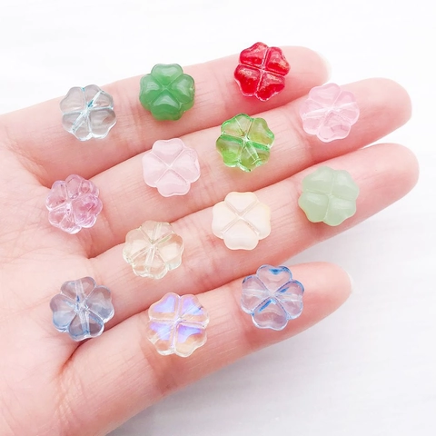 Colored Clover Heart Lampwork Glass Spacer Beads DIY Handmade Jewelry Accessories For Bracelet Necklace Making Women