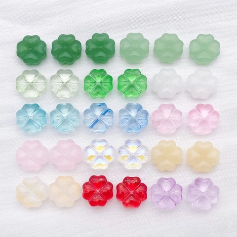 Colored Clover Heart Lampwork Glass Spacer Beads DIY Handmade Jewelry Accessories For Bracelet Necklace Making Women