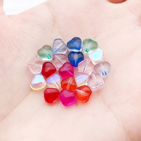 DIY Lampwork Glas Herz Perlen Bunte 3D Herzförmige Durchbohrte Perlen Für Halskette Armband Schmuckherstellung Basteln Anhänger