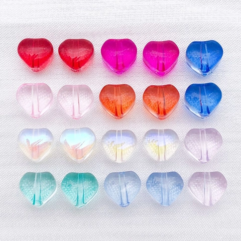 DIY Lampwork Glas Herz Perlen Bunte 3D Herzförmige Durchbohrte Perlen Für Halskette Armband Schmuckherstellung Basteln Anhänger