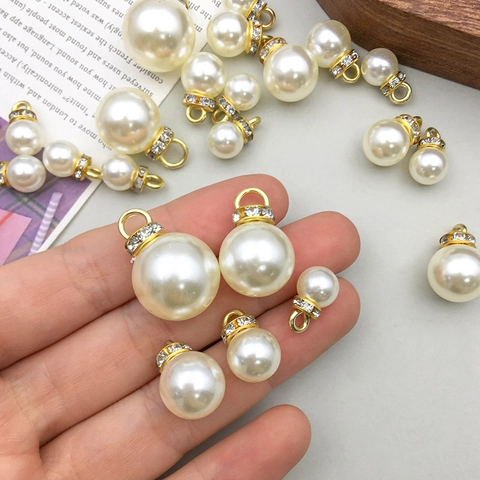 Legierung Künstliche Perle Strass Kreis Anhänger Für DIY Schmuckherstellung Zubehör Goldfarbene Runde Perlen Charms Für Halsketten Ohrringe Armbänder