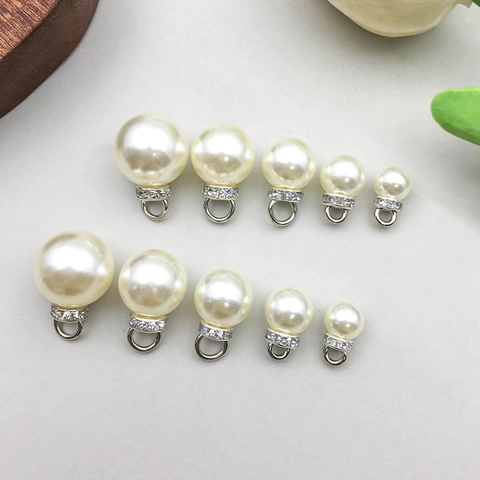Alloy Artificial Pearl Rhinestone Pendant For DIY Jewelry Making Elegant White Round Ball Pendant Craft Accessories