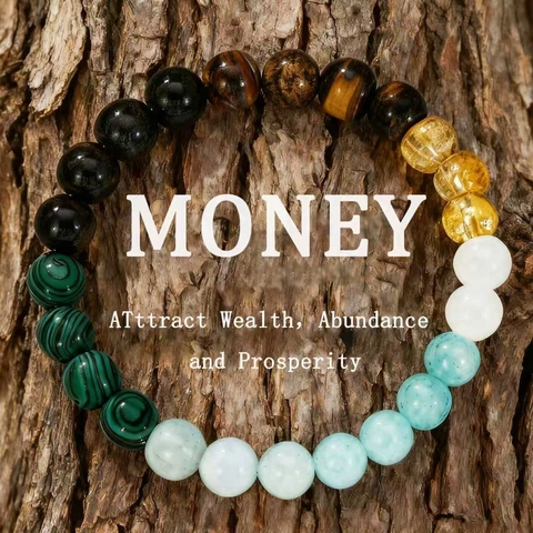 Natural Stone Beaded Lucky Bracelet For Men Women Tiger Eye Obsidian Malachite Elastic Healing Crystal Jewelry Handmade Bracelet