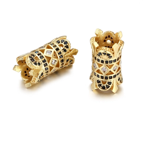 Kupfer Zirkonia Hohl Krone Perlen Für DIY Schmuckherstellung Armband Halskette Vintage Strass Anhänger Charms