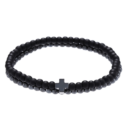 Natural Hematite Tiger Eye Beaded Bracelet For Men Women Fashion Geometric Stone Stretch Bracelet Handmade Unisex Jewelry