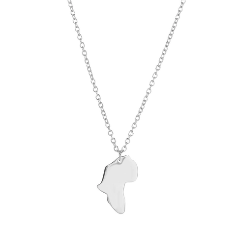 316L Stainless Steel Pendant Necklace Africa Map Hamsa Hand Om Lotus Feather Geometric Hollow Neck Jewelry For Men Women