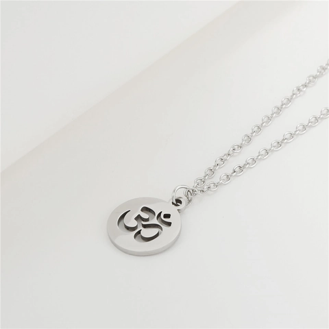 316L Stainless Steel Pendant Necklace Africa Map Hamsa Hand Om Lotus Feather Geometric Hollow Neck Jewelry For Men Women