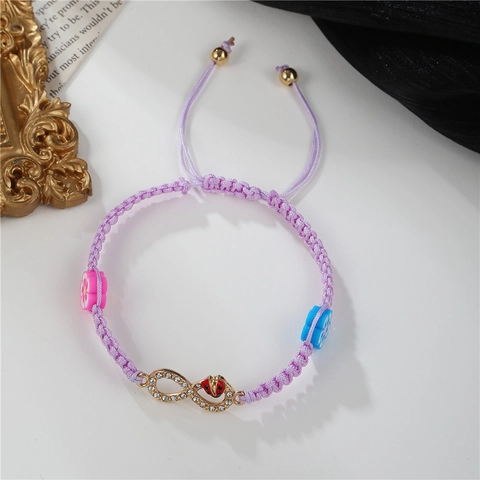Fashion Alloy Rhinestone Infinity Spider Woven Bracelet Personalized Adjustable Handmade Rope Bracelet For Women Men Trendy Jewelry