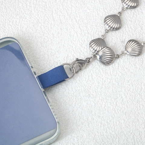Universal Edelstahl Muschel Gliederkette Handykette Anti-Verlust Umhängeband Handgelenkschlaufe Dekorative Kette Handy Zubehör