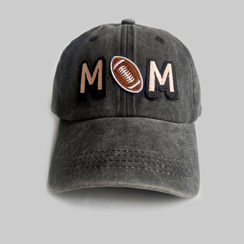 Berretto da Baseball Ricamato Rugby Mom in Cotone Lavato Vintage Berretto Sportivo Distressed American Western Trucker Hat