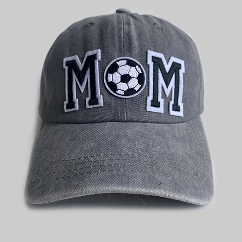 Soccer Mom Bestickte Gewaschene Baumwolle Baseballkappe Retro Distressed Verstellbarer Dad Hat Damen Sport Outdoor Freizeit Hut