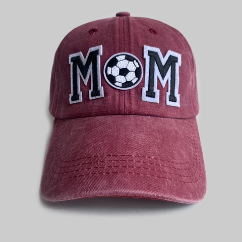 Soccer Mom Bestickte Gewaschene Baumwolle Baseballkappe Retro Distressed Verstellbarer Dad Hat Damen Sport Outdoor Freizeit Hut