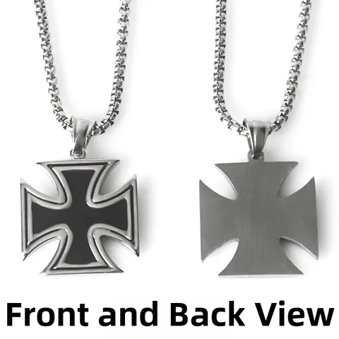 Collana Con Pendente a Croce di Ferro Vintage in Acciaio Inossidabile Per Unisex Stile Punk Gotico Gioielli di Moda Geometrici
