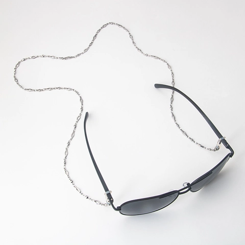 Stainless Steel Heart Geometric Diamond Bead Glasses Chain Anti-slip Anti-lost Eyewear Neck Strap Jewelry For Women
