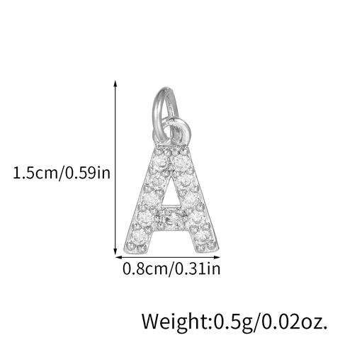 Micro Paved Zircon Copper Alphabet Letter Pendant Charm For DIY Jewelry Making 18K Gold Silver Plated Accessories