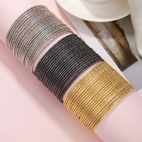 Boheems Gelaagde Stapelbare Armringen Voor Dames Goud Zilver Verguld Getextureerd Metaal Cirkel Sieraden Accessoires Cadeau