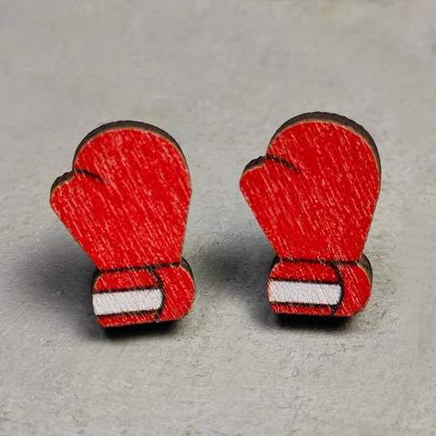 Creative Sport Theme Wooden Stud Earrings For Women Cute Table Tennis Badminton Boxing Bowling Skating Sneakers Billiards