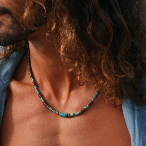 Bohemian Kokosnussschale Naturstein Perlenkette Für Damen Herren Handgefertigt Sommer Strand Surfer Ethno Schmuck Kette