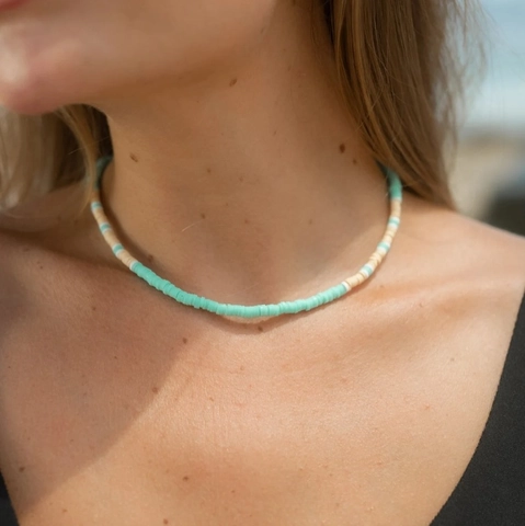 Bohemian Multicolor Polymer Clay Heishi Beads Necklace Summer Beach Dopamine Handmade Choker For Women Men Vacation Jewelry