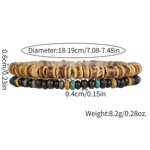 Böhmisch Naturholz Kokosnussschale Perlen Armband Kollektion Für Herren Damen Handgefertigt Ethno Retro Strand Schmuck