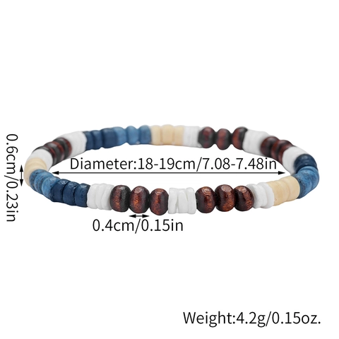 Boheemse Kokosnootschaal Houten Kraal Armband Unisex Etnisch Handgemaakt Elastisch Kralen Armband Strand Vakantie Sieraden