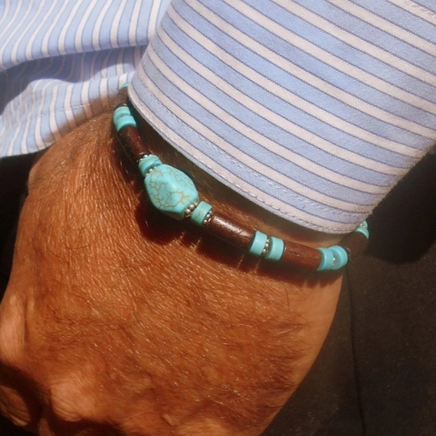 Boheemse Turkse Houten Kraal Armband Heren Etnisch Handgemaakt Elastisch Kralenarmband Sieraden Vintage Cadeaus Voor Heren