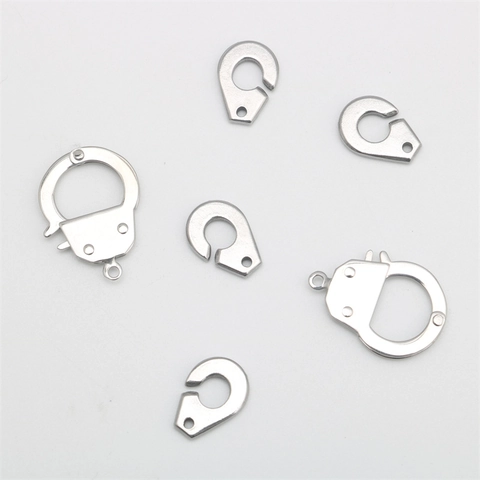 Punk Hip Hop Stainless Steel Handcuff Connector Pendant For DIY Necklace Bracelet Making Trendy Jewelry Findings Accessories