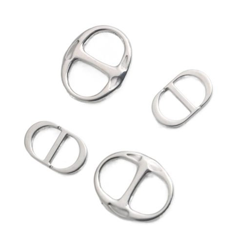 Ciondolo in Acciaio Inossidabile Lettera CD e Naso di Maiale per Fai da Te Collana Bracciale Accessori per Gioielli Argento