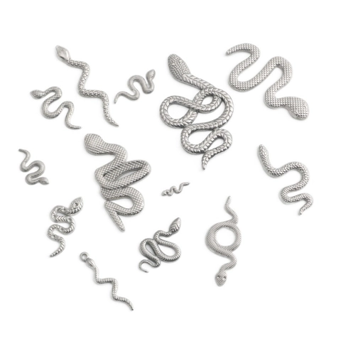 Ciondolo a Forma di Serpente in Acciaio Inossidabile Ciondolo Vintage per Creazione di Gioielli Fai Da Te Accessori Donna Uomo