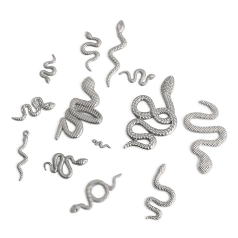 Ciondolo a Forma di Serpente in Acciaio Inossidabile Ciondolo Vintage per Creazione di Gioielli Fai Da Te Accessori Donna Uomo