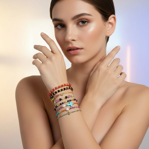 Pulseras Bohemias de Mostacillas de Colores Hechas a Mano Con Dije de Cruz Corazón Perla Artificial Ajustable Joyería de Amistad Mujer