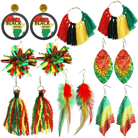 Afrikanische Ethnische Afrozentrische Acryl Ohrhänger Für Damen Juneteenth Black History Month Bedruckter Geometrischer Schmuck
